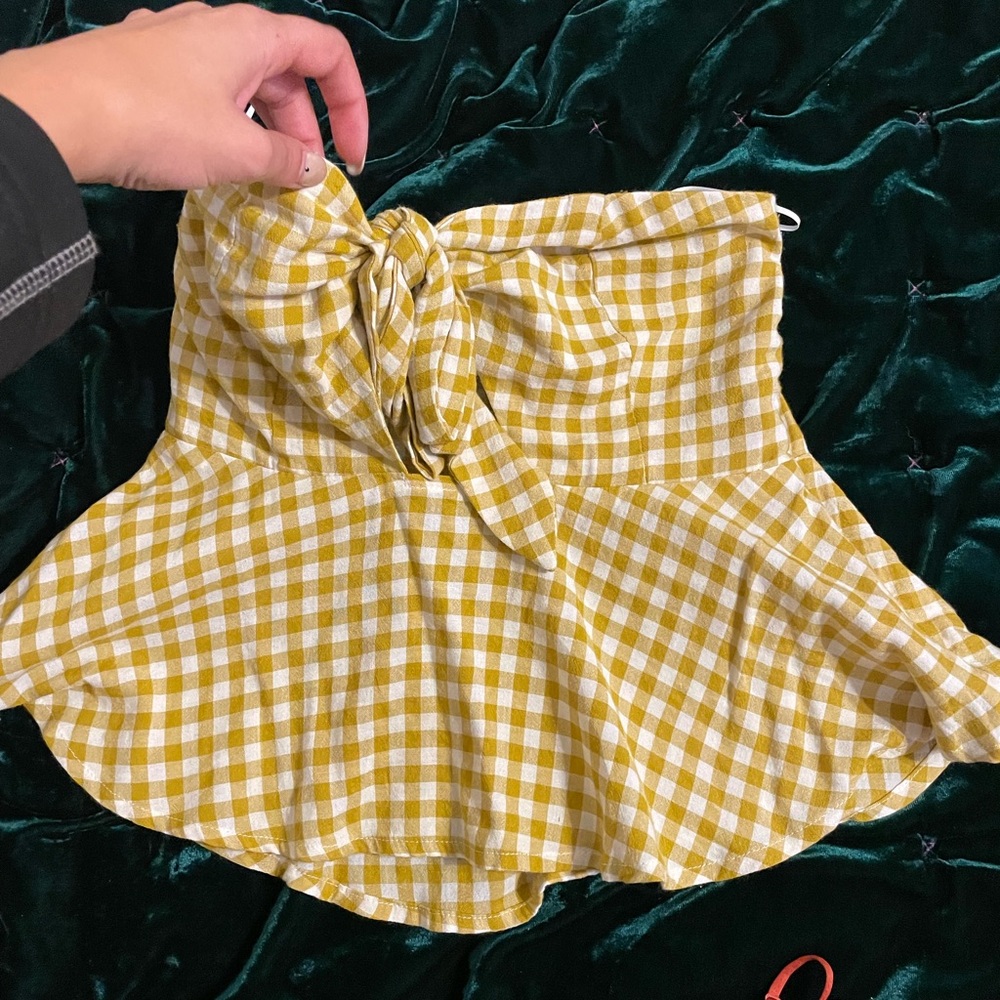 Strapless gingham top